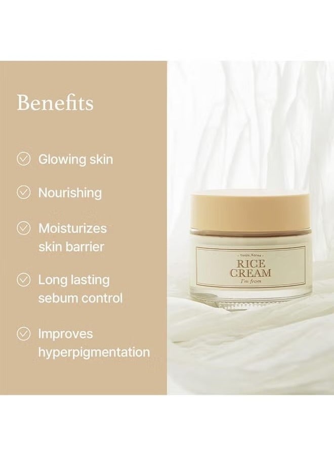 I'm from Rice Cream, 41% Rice Bran Essence with Ceramide, Glowing Look, Improves Moisture Skin Barrier, Nourishes Deeply, Smoothening to Even Out Skin Tone, K Beauty