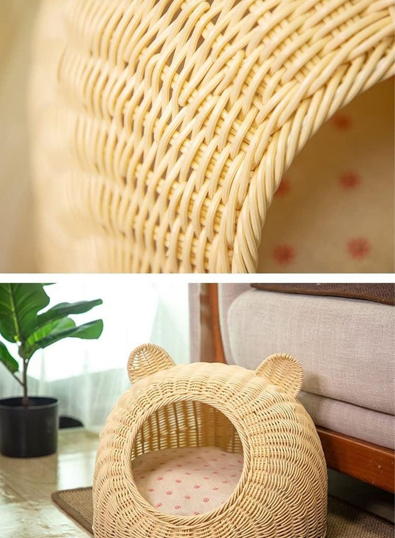 Cat House With Cushion Covered Modern Cute Cat Bed All Season Cats Bed Simple Breathable Pet Nest