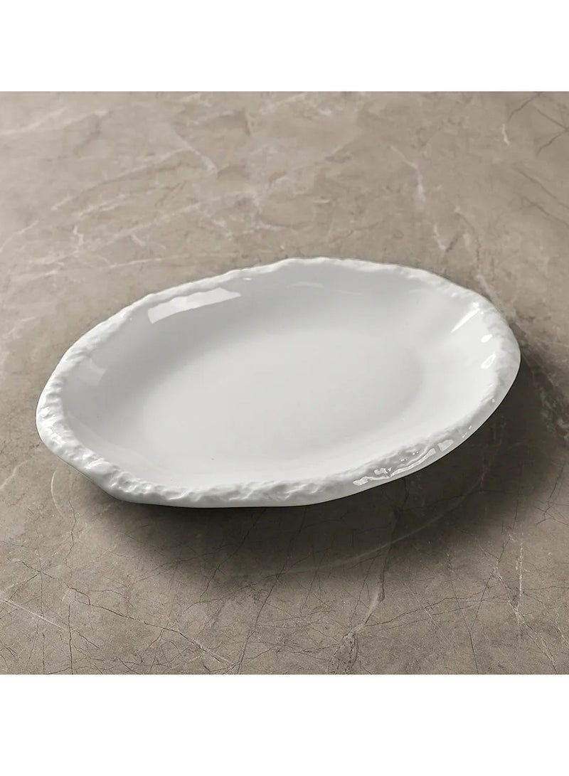 Glossy White Oval Banquet Platter