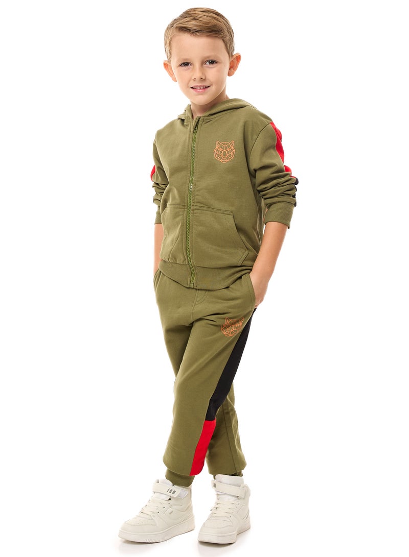 Boys' 2-Piece Full zipper Hoodie and Jogger Set