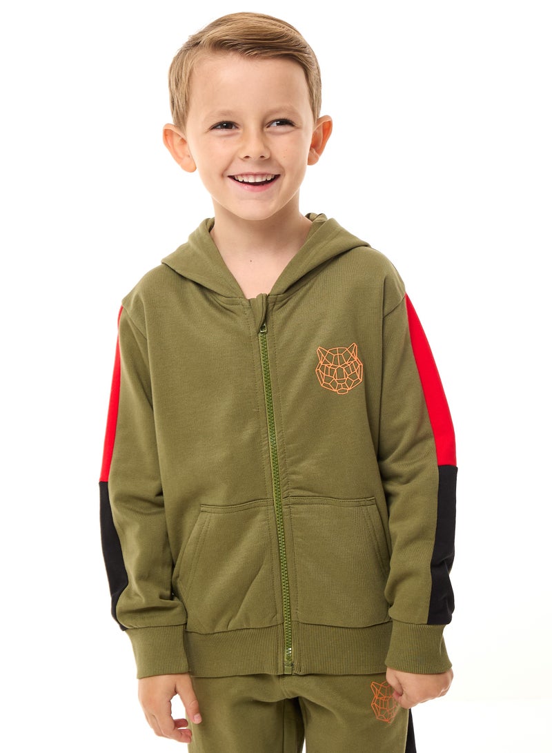 Boys' 2-Piece Full zipper Hoodie and Jogger Set