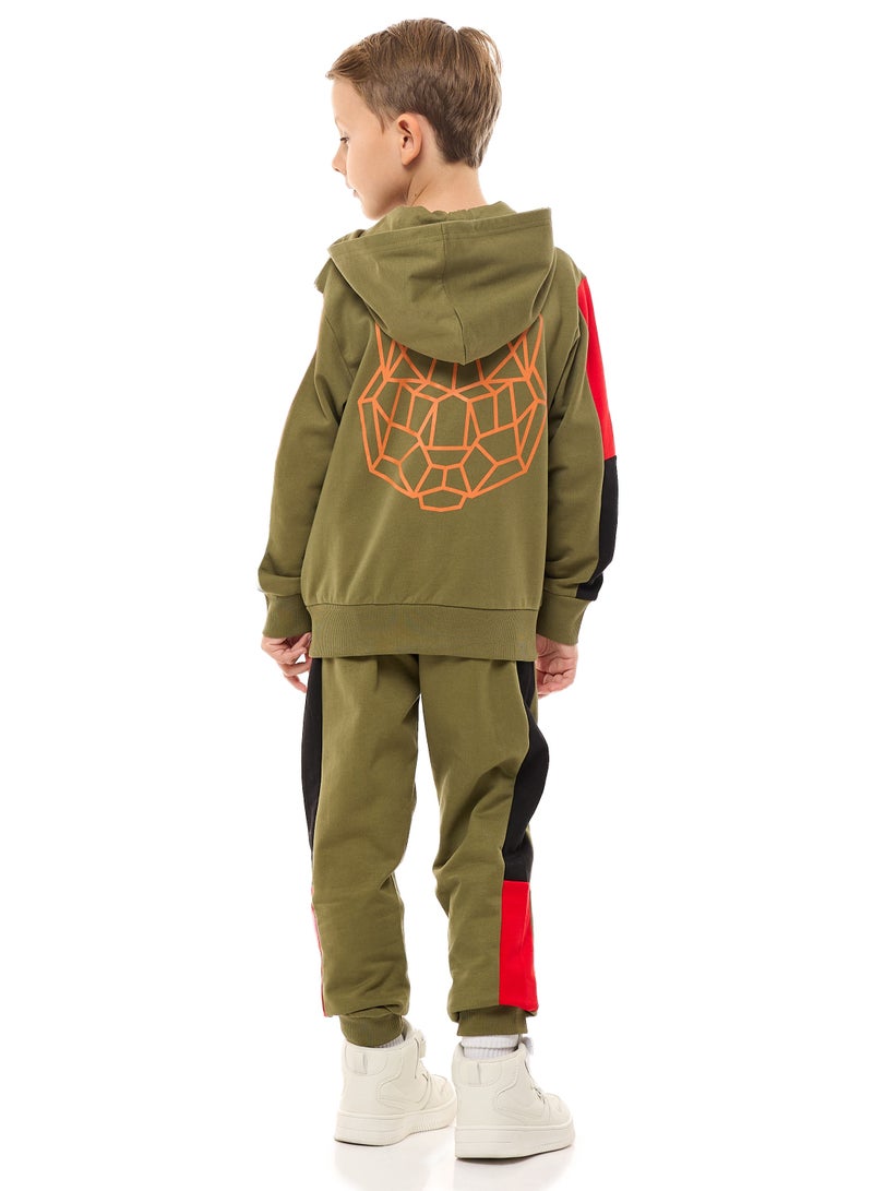 Boys' 2-Piece Full zipper Hoodie and Jogger Set