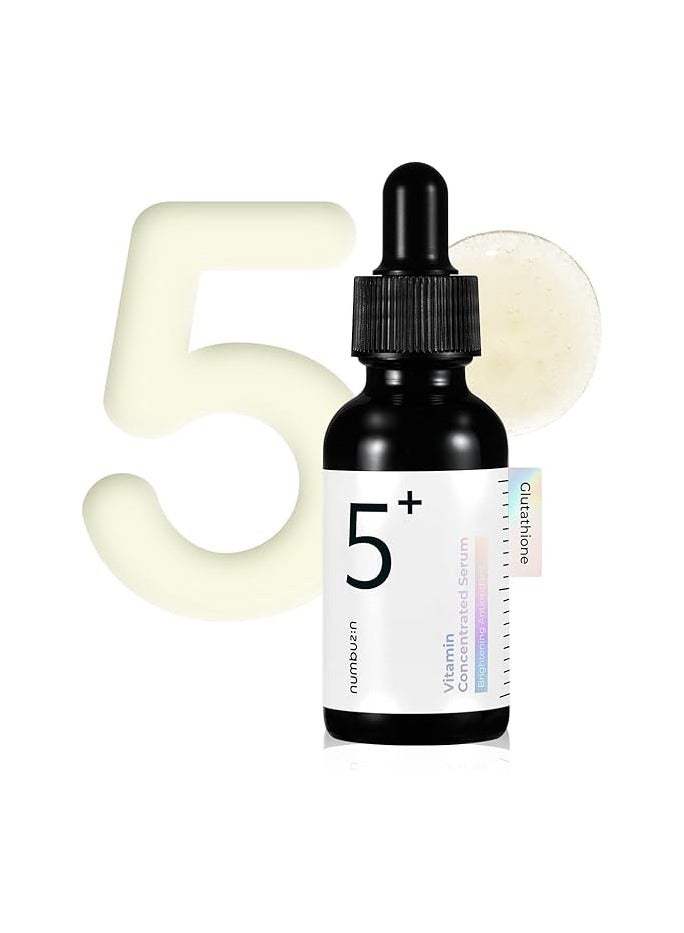 numbuzin No.5 Vitamin Concentrated Serum | Glutathione & Vitamin Serum, Dark Spot, Korean Skincare 1.01fl.oz/30ml