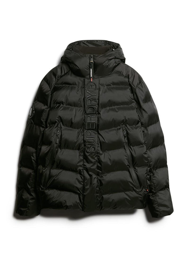 HOODED CITY GRAPHIC PUFFER JKT