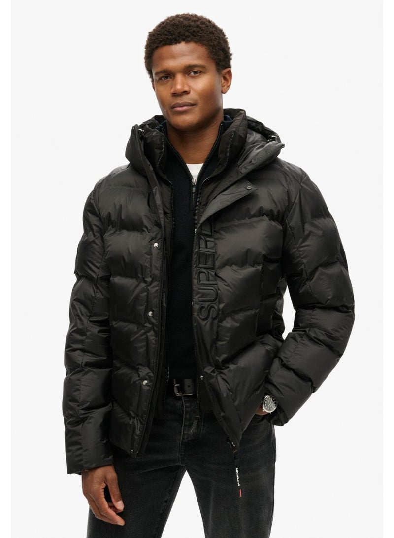 HOODED CITY GRAPHIC PUFFER JKT