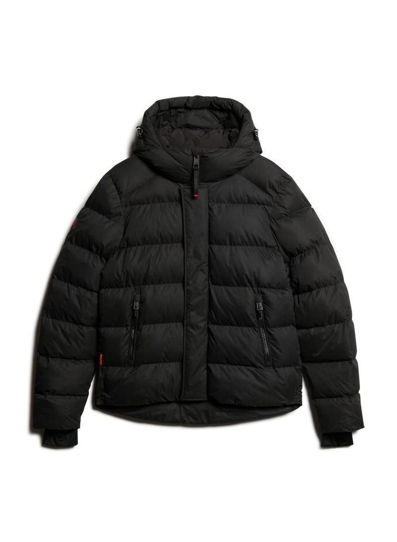 HOODED MICROFIBRE SPORT PUFFER