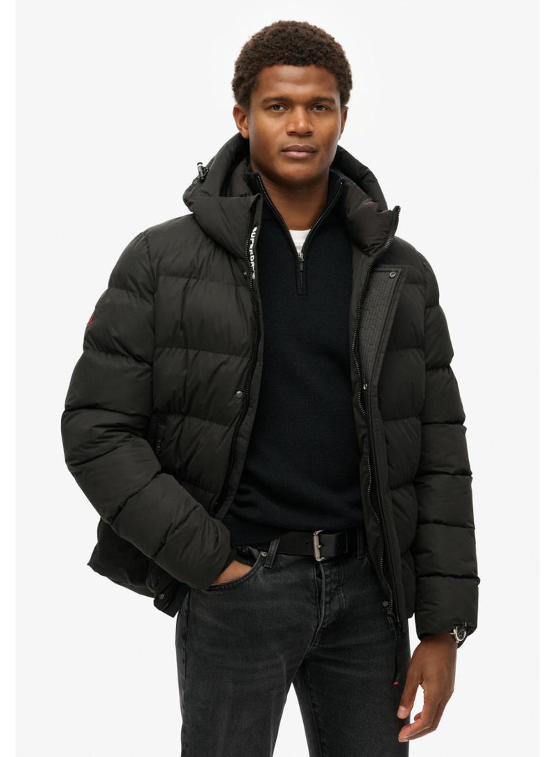 HOODED MICROFIBRE SPORT PUFFER