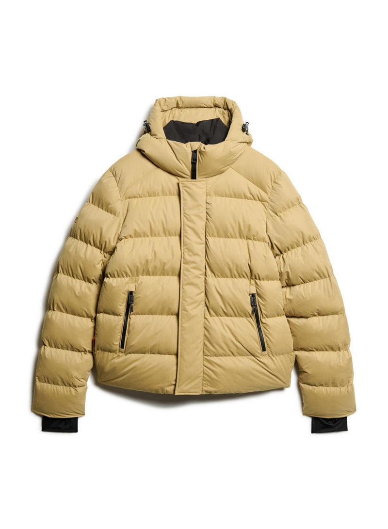 HOODED MICROFIBRE SPORT PUFFER