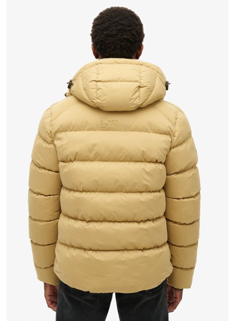 HOODED MICROFIBRE SPORT PUFFER