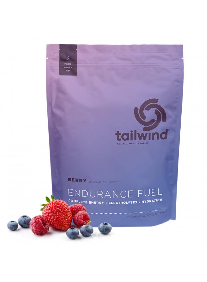 Tailwind Nutrition Endurance Fuel Berry 50 Servings, Hydration Drink Mix with Electrolytes and Calories, Non-GMO, Free of Soy, Dairy, and Gluten, Vegan Friendly