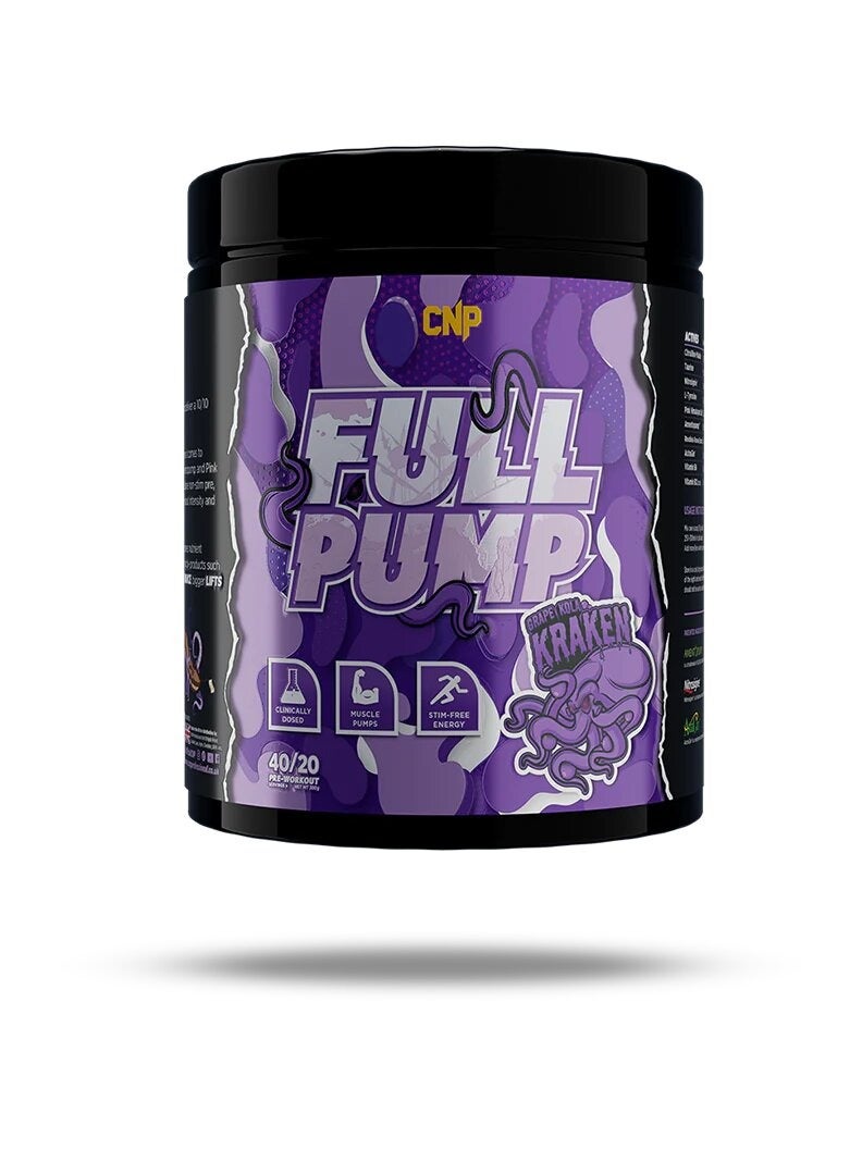 CNP, Full Pump, Pre Workout, Grape Kola Kraken, 300g, 40/20 Servings