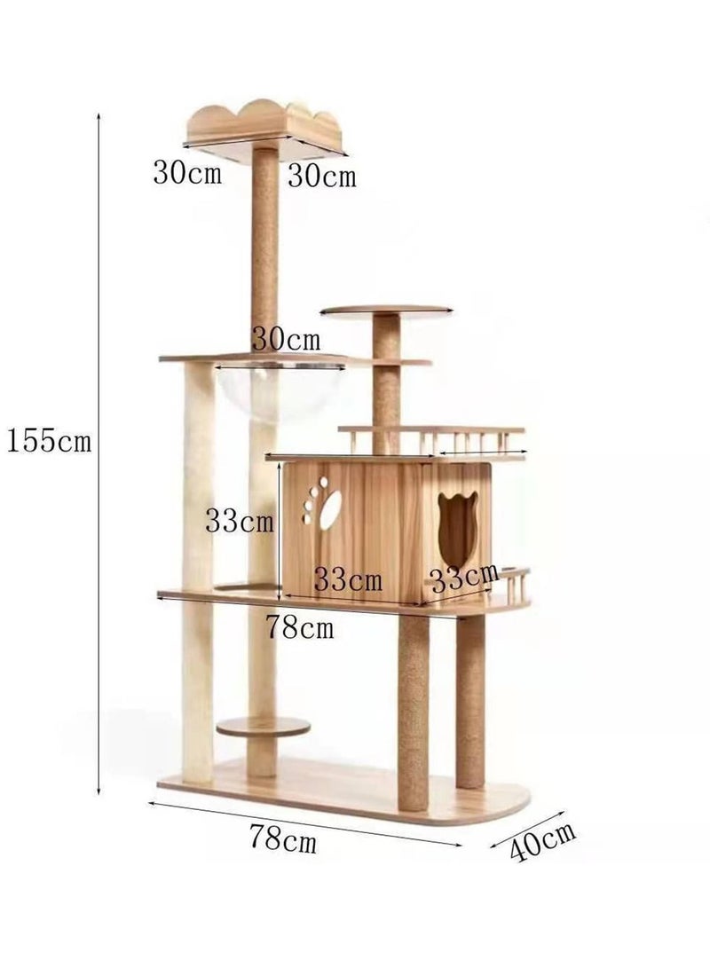 Large Multi Level Cat Tree with Sisal Scratching Posts Cat Play House and Rest Place Tower for Cats