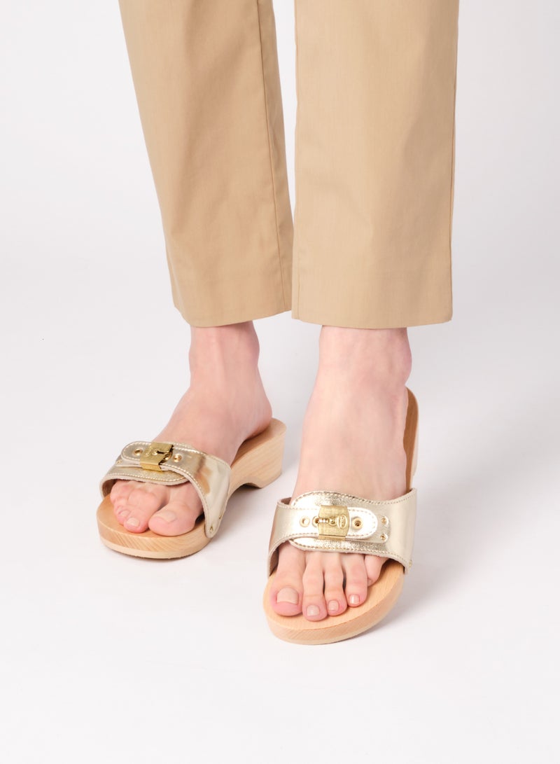 MULES LIGHT GOLD PESCURA HEEL