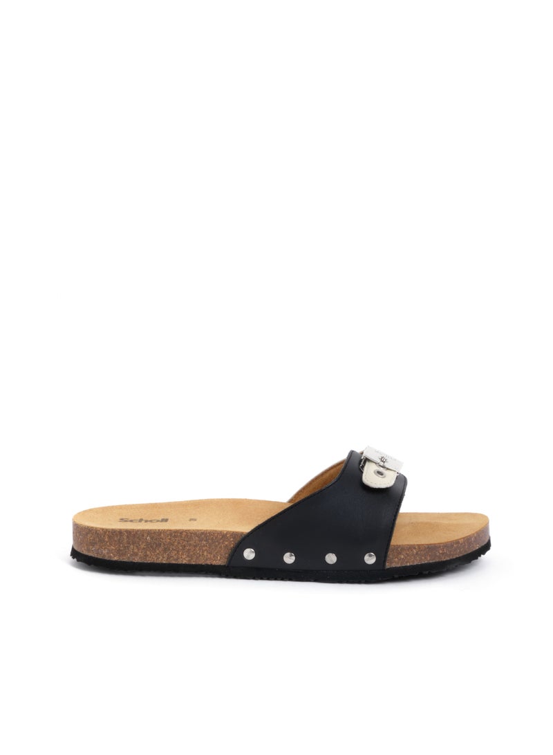 MULES BLACK/OFF WHITE PESCURA FLAT CORK 2