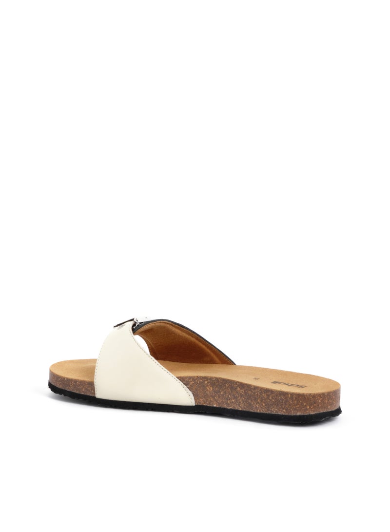 MULES BLACK/OFF WHITE PESCURA FLAT CORK 2