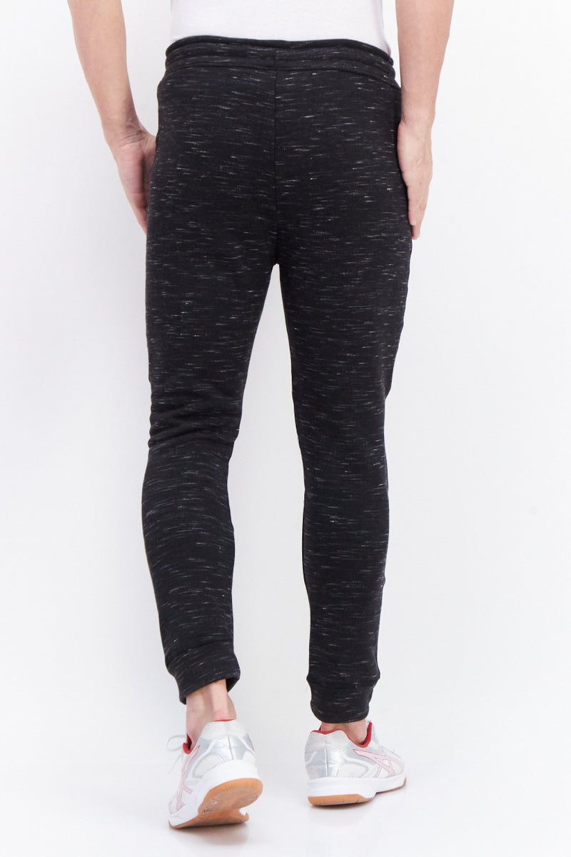 Men Regular Fit Solid Jogger Pants, Heather Black