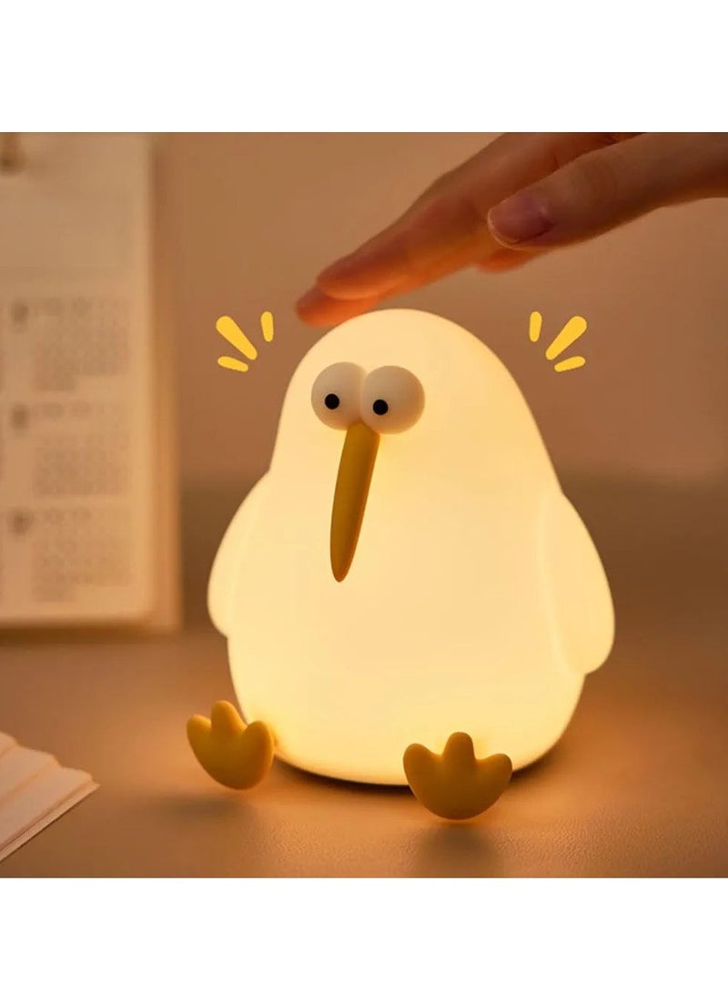 Bird Night Lights, LED Baby Silicone Bird Lamp, Rechargeable Children's Night Light Bird Bedside Lamp Portable Night Light with Timer Function Bedroom Decor (Bird Night Lights)