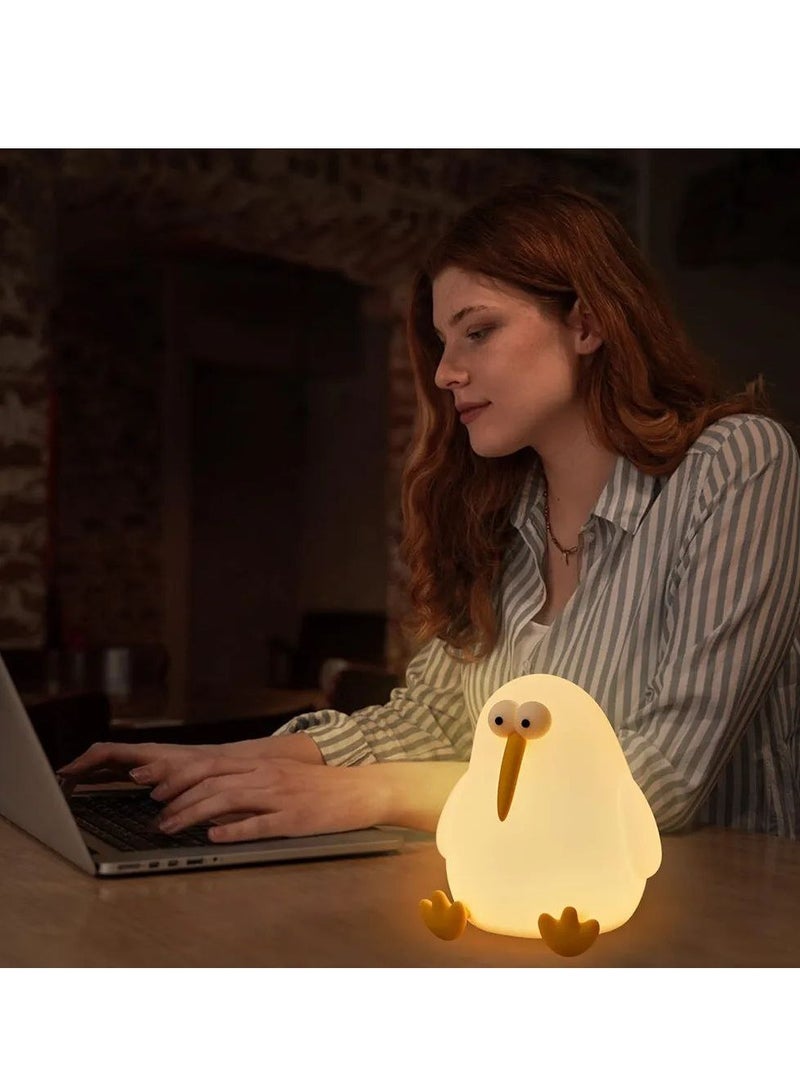 Bird Night Lights, LED Baby Silicone Bird Lamp, Rechargeable Children's Night Light Bird Bedside Lamp Portable Night Light with Timer Function Bedroom Decor (Bird Night Lights)