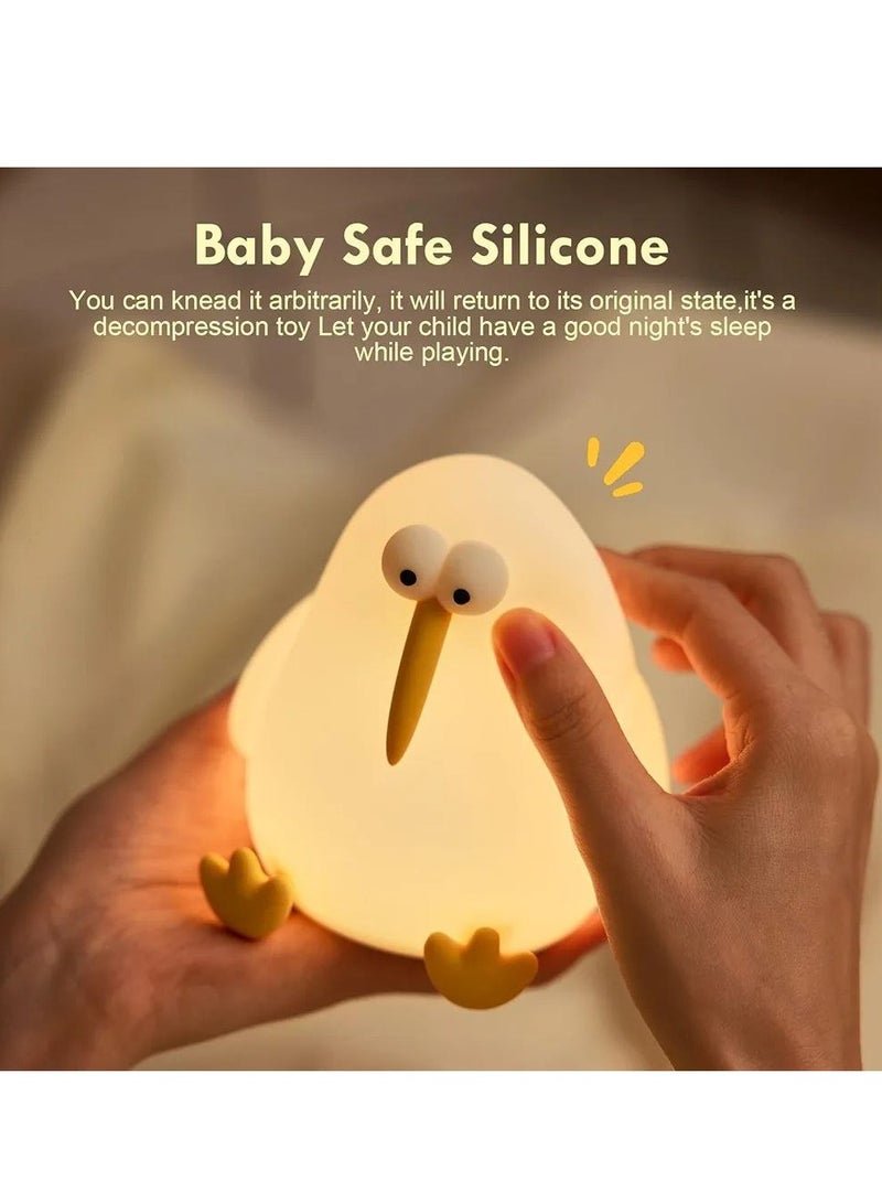 Bird Night Lights, LED Baby Silicone Bird Lamp, Rechargeable Children's Night Light Bird Bedside Lamp Portable Night Light with Timer Function Bedroom Decor (Bird Night Lights)