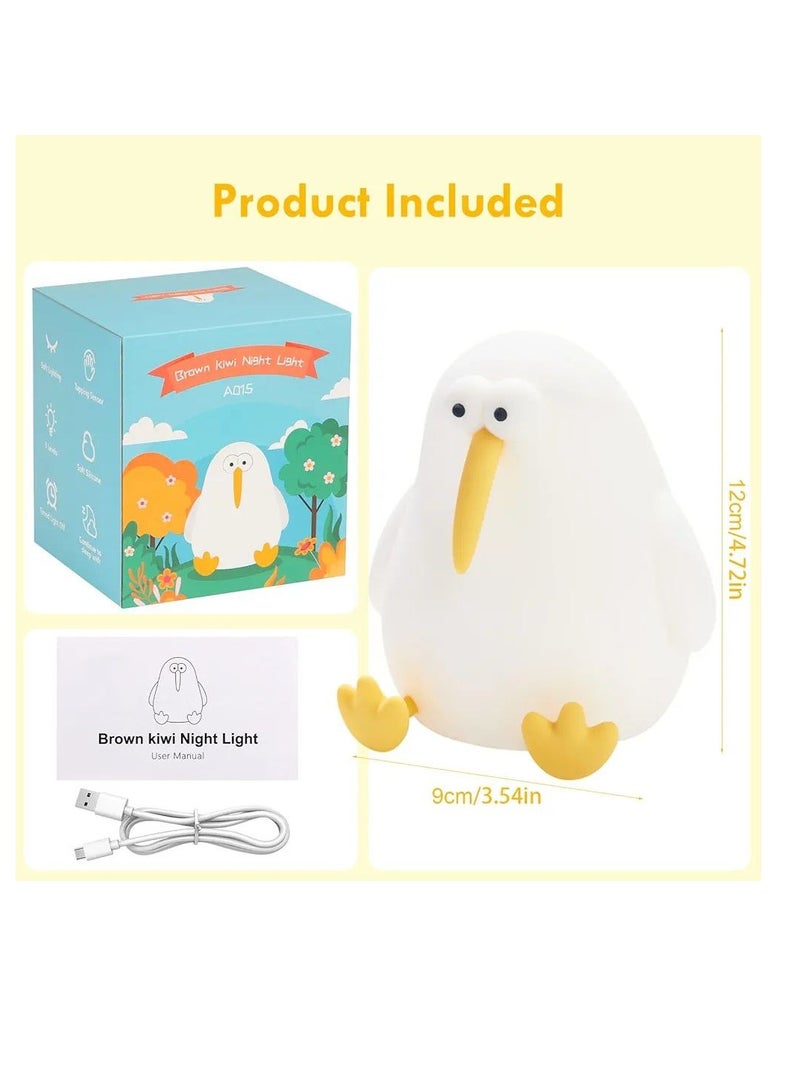 Bird Night Lights, LED Baby Silicone Bird Lamp, Rechargeable Children's Night Light Bird Bedside Lamp Portable Night Light with Timer Function Bedroom Decor (Bird Night Lights)