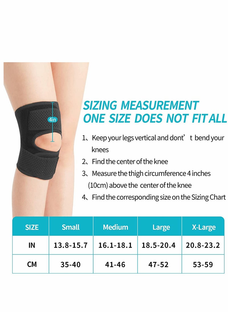 Knee Brace with Side Stabilizers Relieve Meniscal Tear Knee Pain ACL MCL Arthritis,Joint Pain Relief, Breathable Adjustable Knee Support Suitable for Men and Women with Sports Injuries (Left - L)