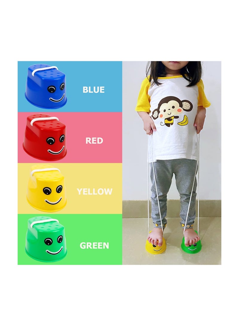 Bucket Stilts for Kids, Walking Cups for Children, Balance Toys for Children Kids Development Physical Ftness Sensory Integration, for School, Party Baskets, for Parent-Child Activities(4 Pcs)