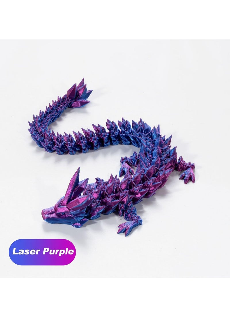 3D Printed Dragon Eggs with Dragon Inside, Articulated Crystal Dragon in Egg, Executive Dragon Fidget Desk Toys for Gifts, Home Office Decor (Purple)