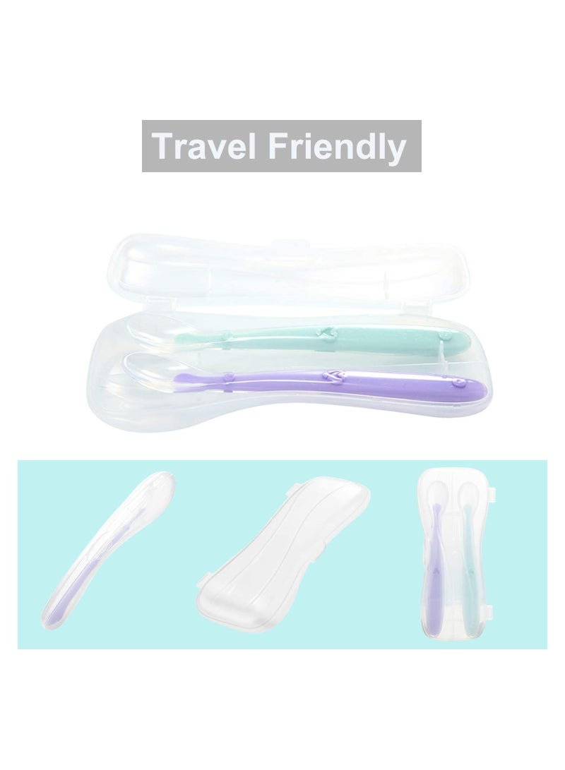 Baby Spoons, Baby Silicone Soft Spoons, Silicone Spoon, Infant Safety Spoons for Baby Feeding Infant Weaning, Soft Baby Spoons, Training Feeding for Kids Toddlers Children and Infants (6 Pack)