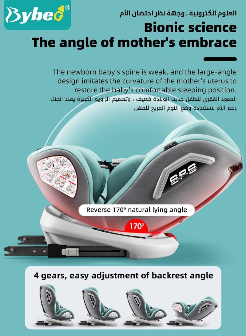 ﻿Baby Safety Car Seat for Infant / Kids with ISOfix Interface, i-Size Certified Toddler Car Seat with 5-Point Safety Harness and 4 Level Adjustable Backrest, 360° rotation Backward/Forward Facing