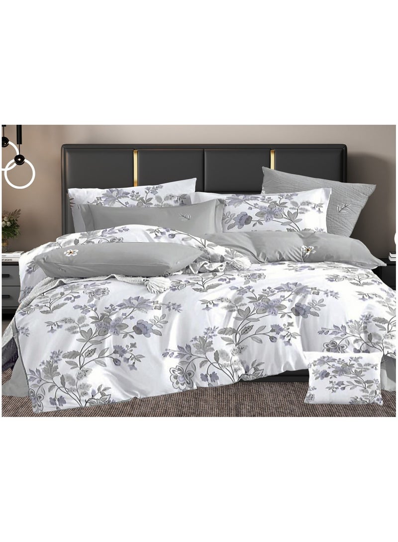 Hotel Duvet Cover Set 6 Pieces Cotton King Size Luxurious Bedding Set, Modern and Attractive Bedding Set with 1xFitted Sheet, 1xDuvet Cover, 4xPillow Cases