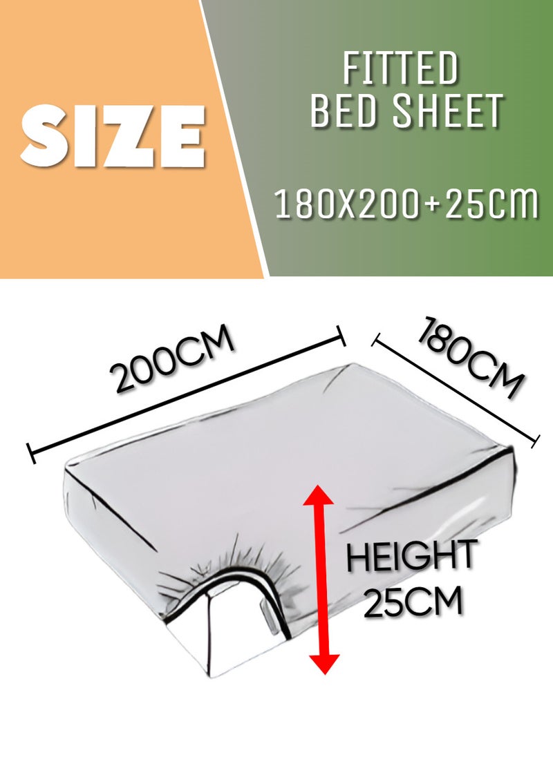 Sky Blue Extra Deep Pocket Bed Sheet Cotton 3 Piece Sheet Set 180x200+25cm