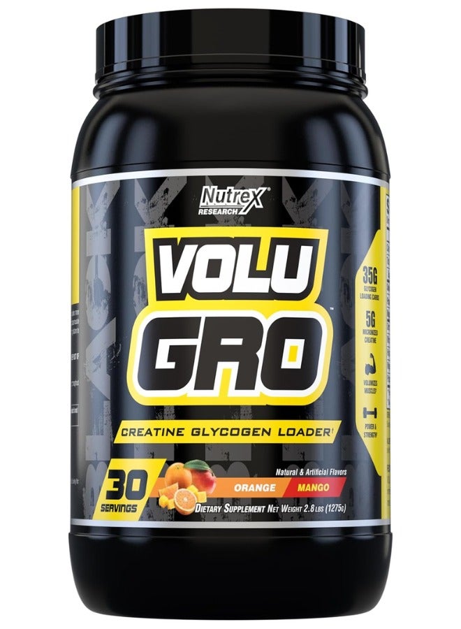 Nutrex Reaserch Volu GRO Creatine Glycogen Loader Orange Mango Flavour 30Servings 2.8Lb