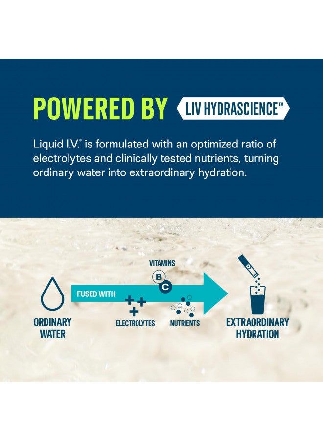 Liquid I.V. Hydration Multiplier - Passion Fruit - Hydration Powder Packets | Electrolyte Drink Mix | Easy Open Single-Serving Stick | Non-GMO | 16 Sticks