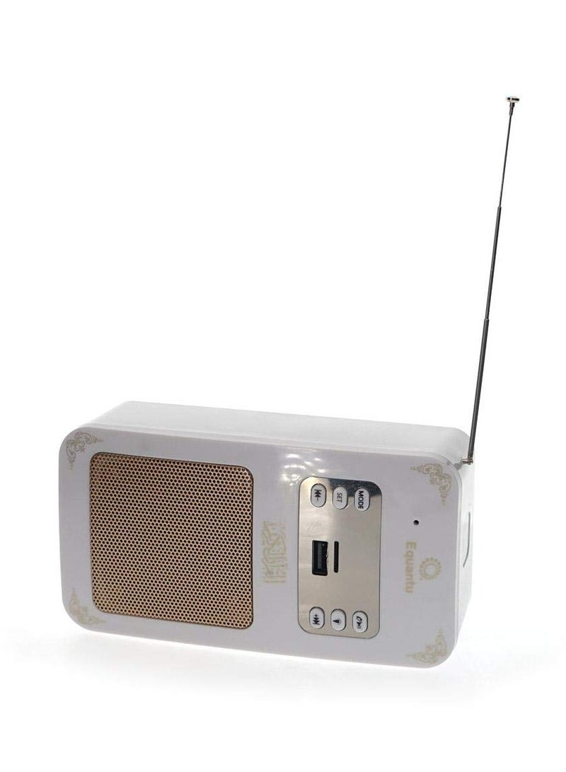 SQ-669 High Voice Quality Quran Speaker with Wireless Control, Rechargeable Battery, LED Light, 18 Reciters, 15 Translations, Portable Audio Speaker for Home & Travel