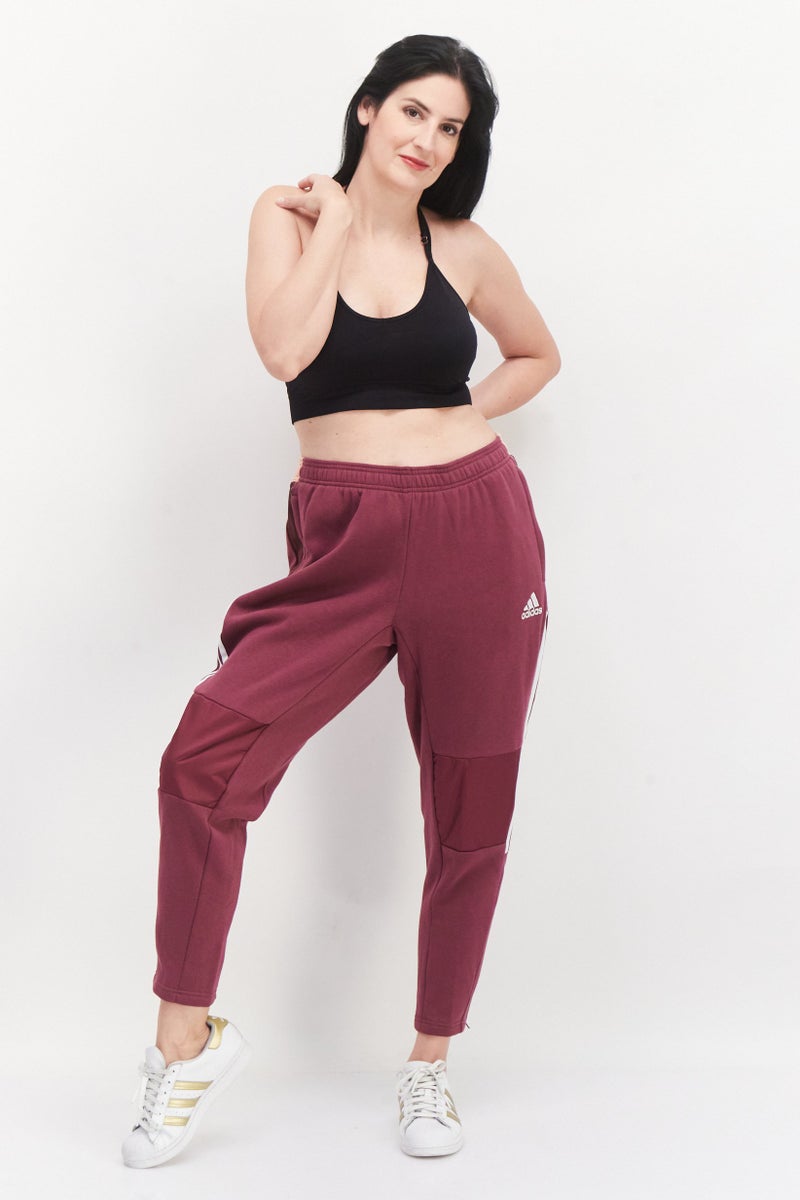 Women Plus Size Brand Logo Training Pants, Maroon