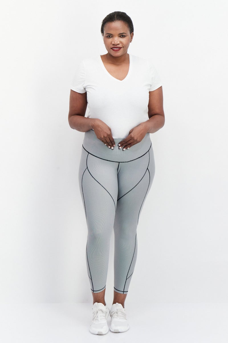 Women Plus Size Yoga Tights, Grey