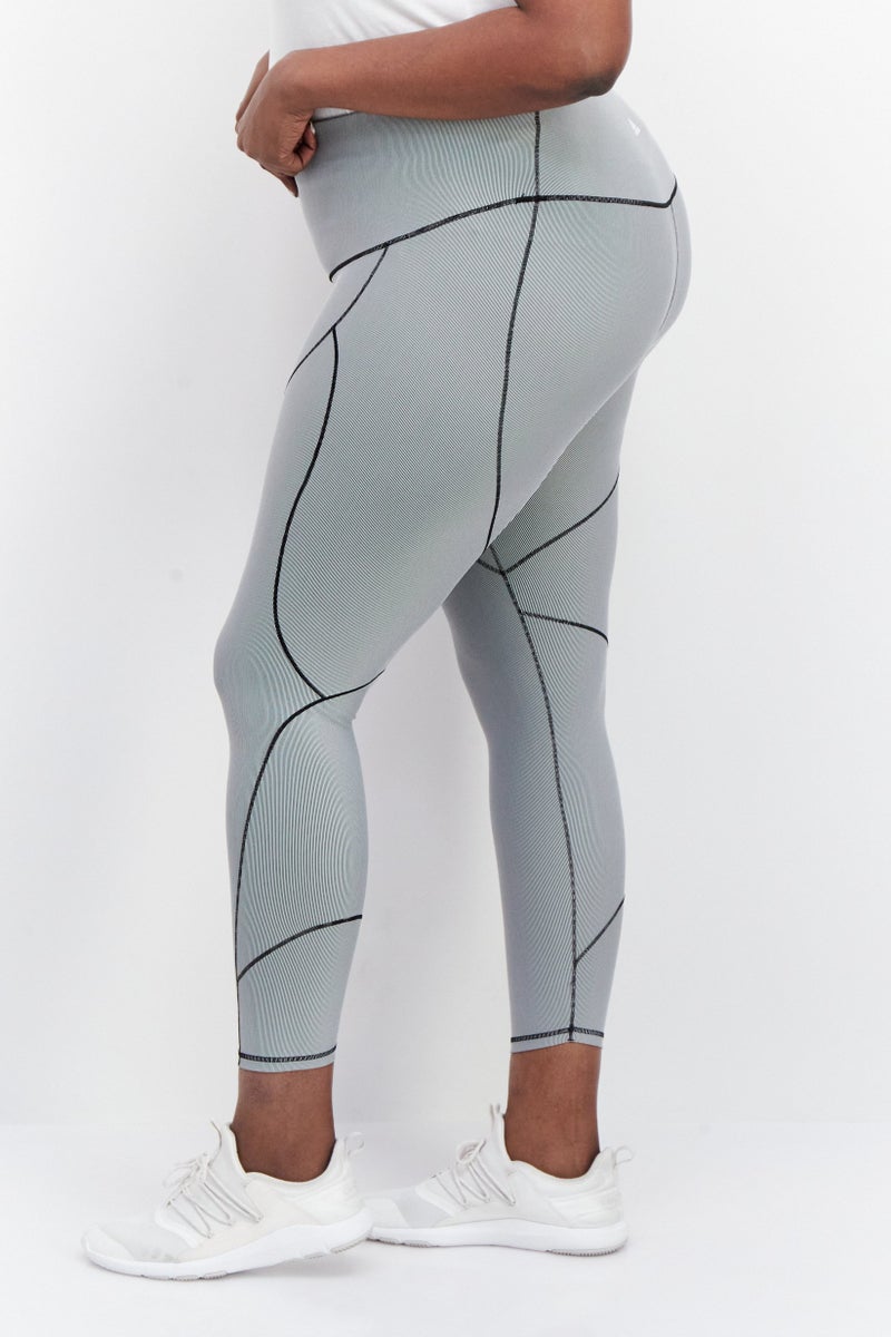 Women Plus Size Yoga Tights, Grey