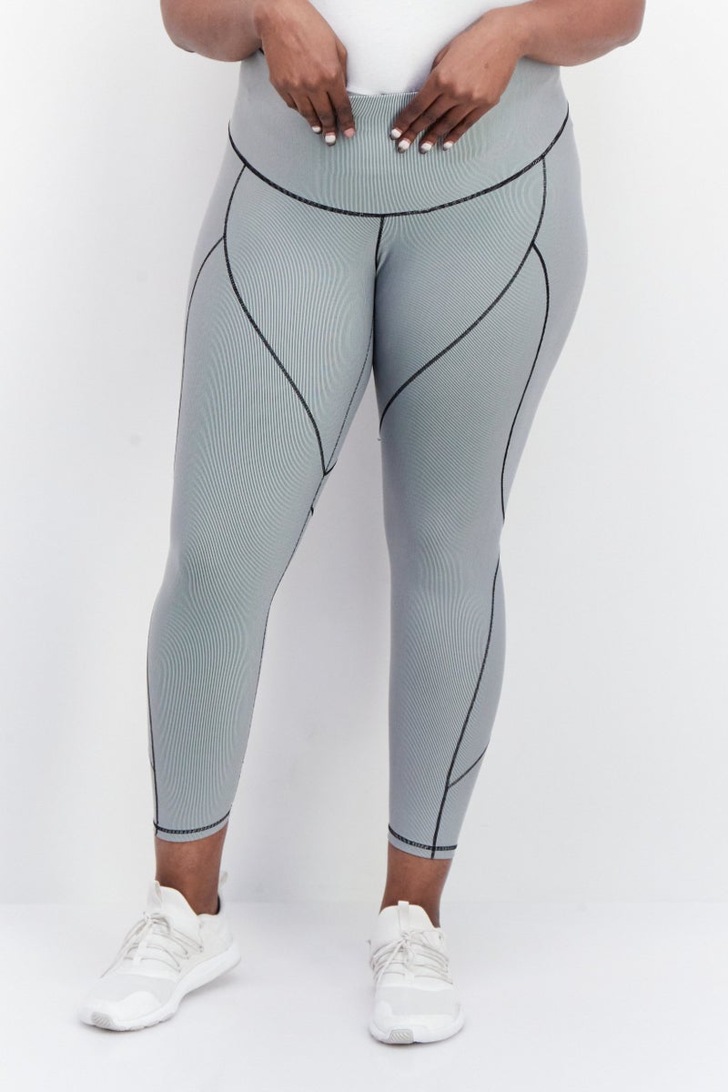 Women Plus Size Yoga Tights, Grey