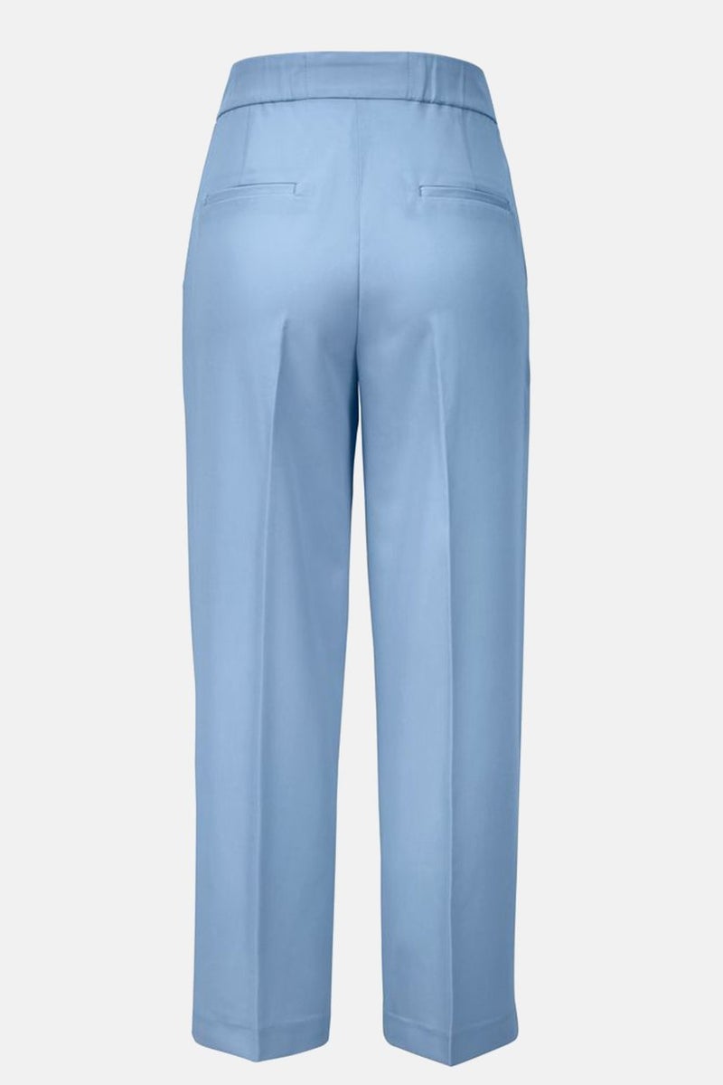 Women Wide Leg Non Stretchable Trouser Pants, Light Blue