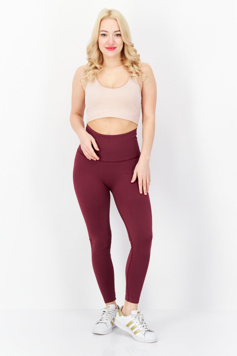 Women Sportswear Fit Training Legging, Maroon