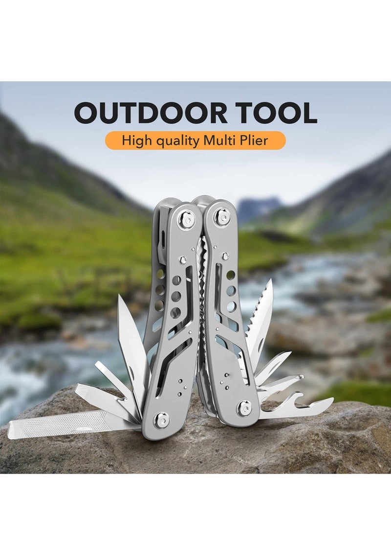 15in1 Stainless Steel Multitool with Safety Lock Versatile Pliers Pocket Knife and Replaceable Bits Perfect for Camping Hiking and Outdoor Adventures