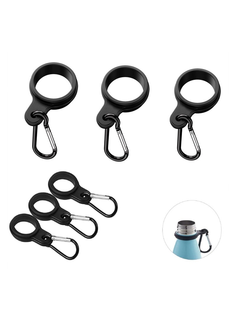 Compact Silicone Water Bottle Clips 6 Pack Versatile Carabiners for Outdoor Activities Hiking Camping Travel