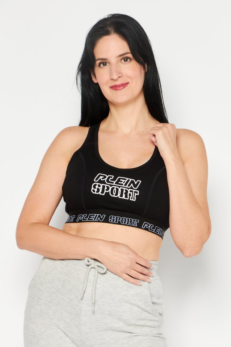 Women Sportswear Fit Sleeveless Gym Top, Black