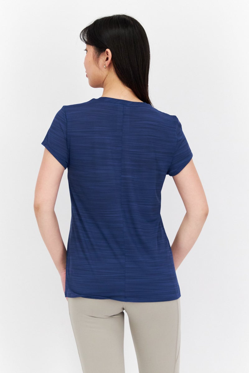 Women Sportswear Fit Short Sleeve Training Top, Blue