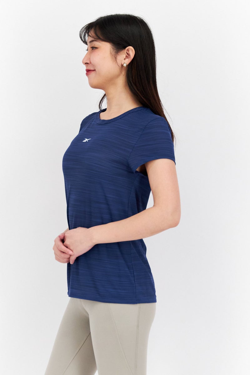 Women Sportswear Fit Short Sleeve Training Top, Blue