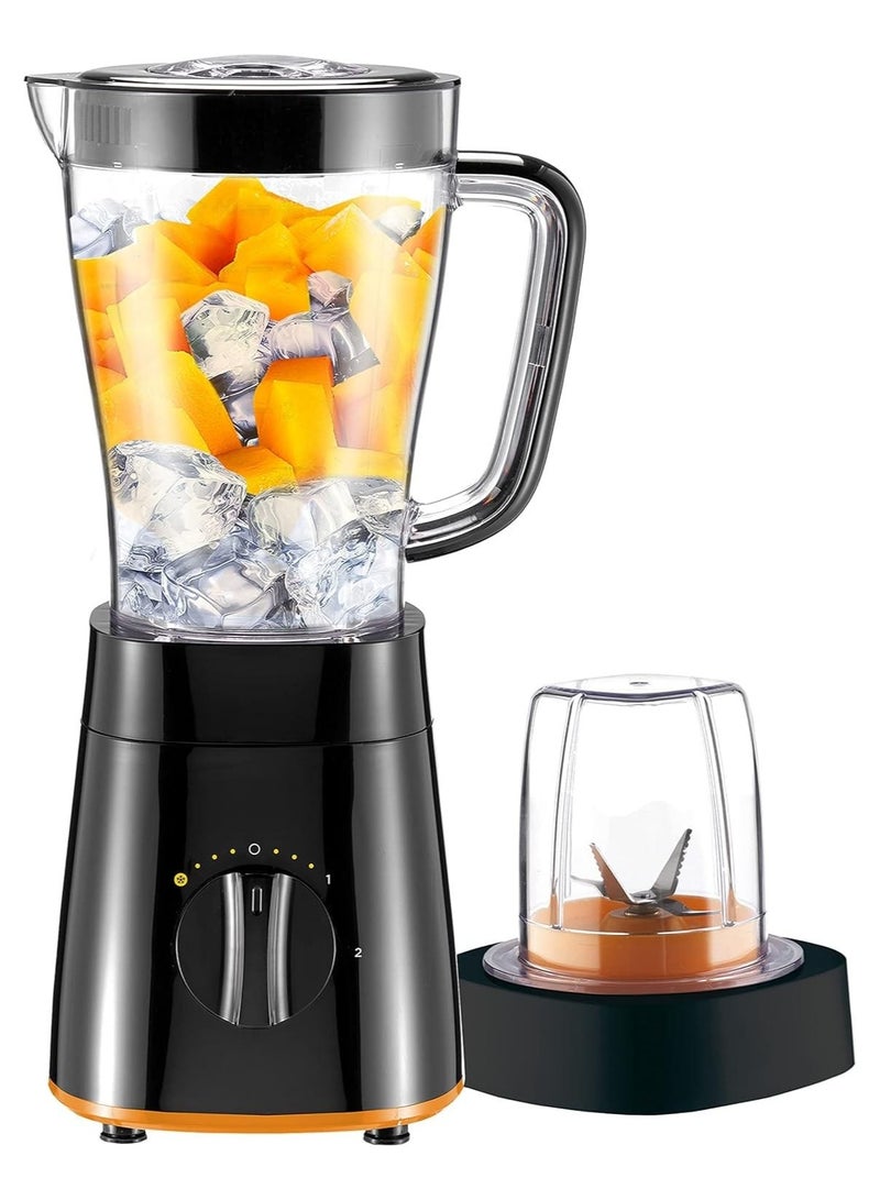 500W Blender and Smoothie Maker, 1.5L Capacity with Multi-Mill (Grinder/Chopper) and Ice Crush Function,Black