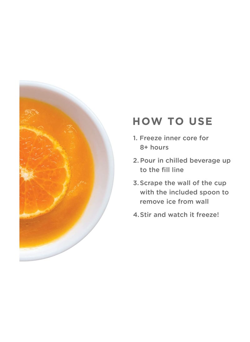 Slush and Shake Maker Compact Make Serve Cup with Freezer Core Creates Single-Serving Smoothies Slushies Milkshakes in Minutes BPA-free Orange