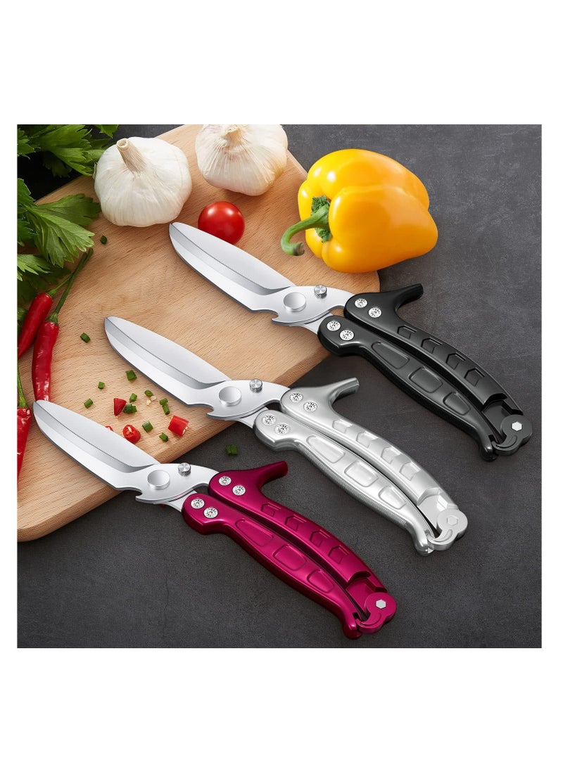 Kitchen Poultry Shears, Scissors Food Heavy Duty with Serrated Edge, Detachable Shears Spring Loaded, Stainless Steel Multipurpose sharp for Cutting Chicken, Fish, Meat