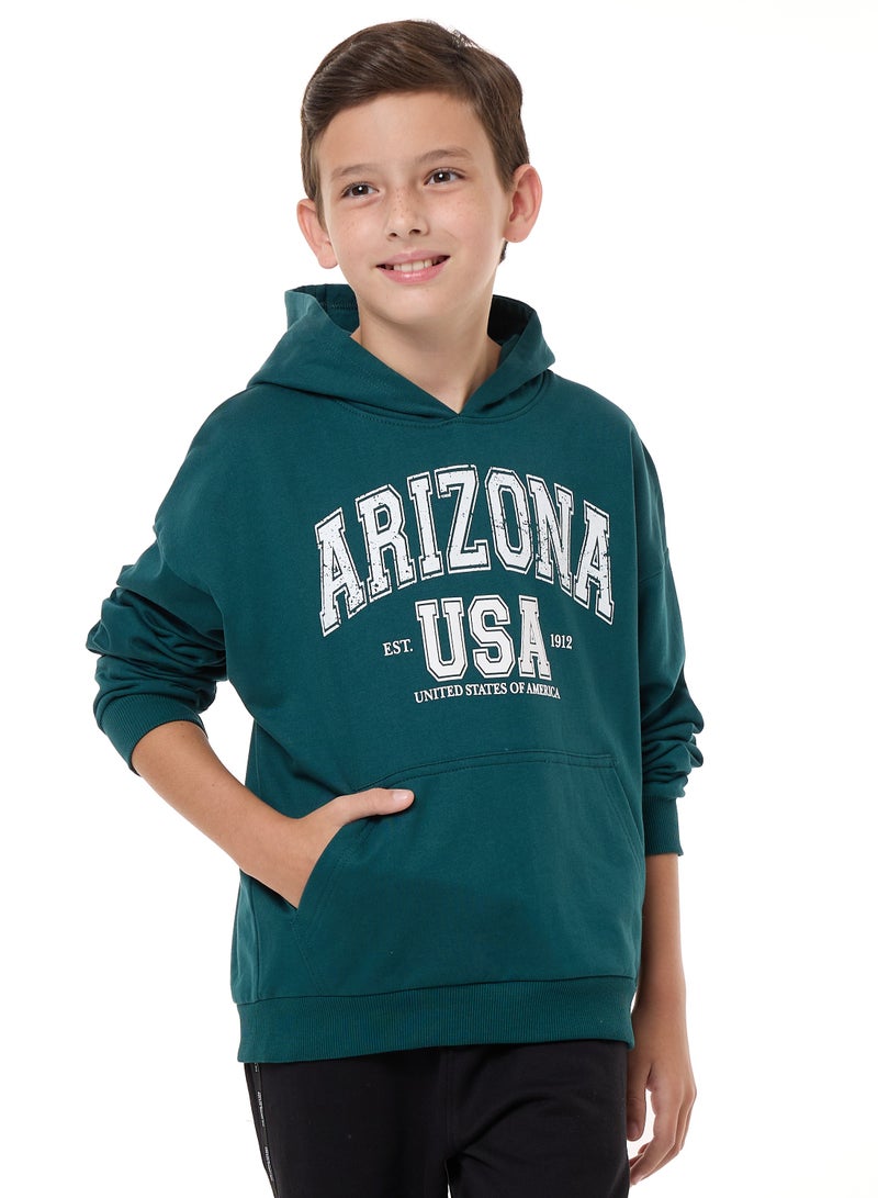 Boys' Hoodie  (8-14yrs) Dk Green