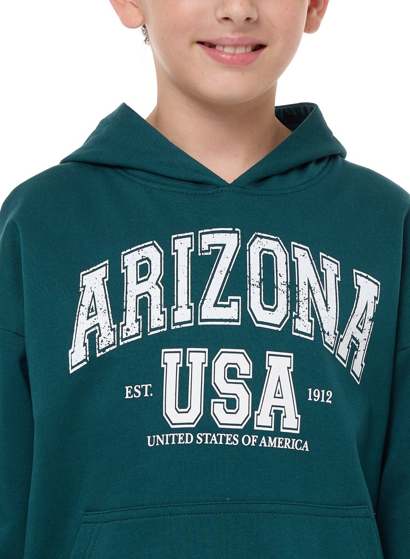 Boys' Hoodie  (8-14yrs) Dk Green